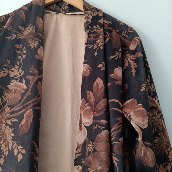Soft Surroundings Floral Draped Faux Suede Jacket M - Picture 4 of 7